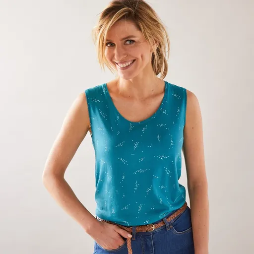 Top imprimat cu bretele late