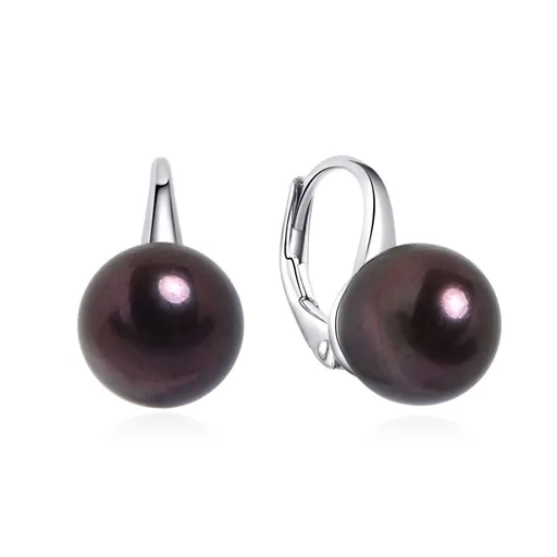 MOISS Cercei eleganți din argint cu perle negre EP000092