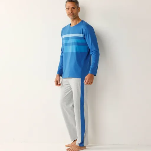 Pijama cu pantaloni și dungi centrale