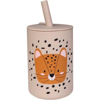 Tryco Silicone Cup and Straw ceasca cu pai Leopard Sand 1 buc