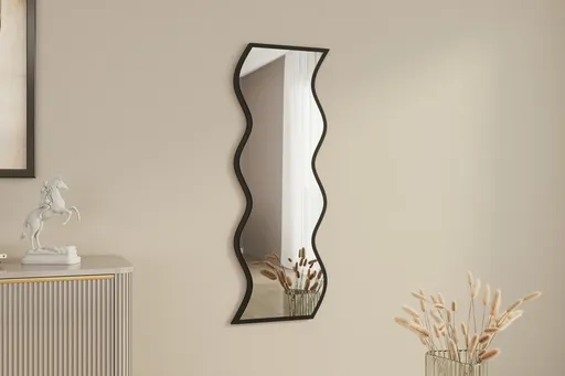 Oglinda decorativa, Hanah Home, Safi, 40x120x2.2 cm, Alb/Negru