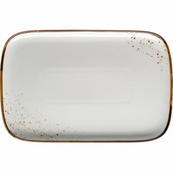 Mäser Tavă dreptunghiulară Pintar Puncte maro alb30 x 20 x 2 cm, maro, L