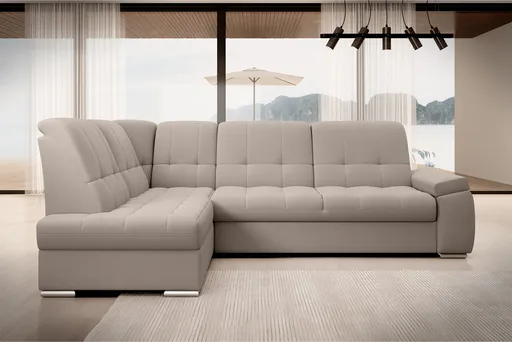 Coltar extensibil stanga 3 locuri ELTAP, LT-18SO, Sado, 272x192x95 cm, lemn/poliester, bej deschis