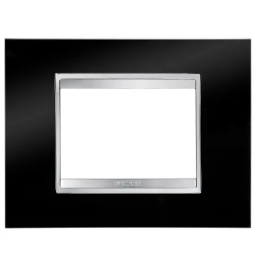 Rama ornament 3 module Gewiss Chorus Lux GW16203TN, negru toner