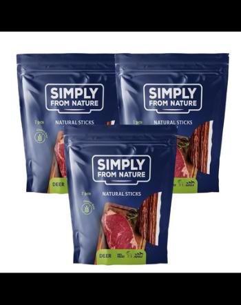 SIMPLY FROM NATURE Recompense sticks pentru caini, cu carne de caprioara 3 x 7 buc