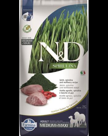 FARMINA N&amp;D Spirulina Adult Medium&amp;Maxi Lamb &amp; Wolfberry 7 kg Sac hrana caine talie medie si mare, cu miel si spirulina