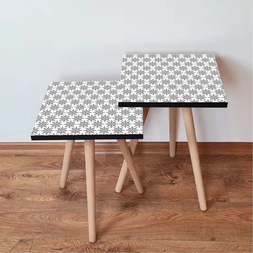 Măsuță auxiliară 2SHP Black, 2 buc., alb + negru