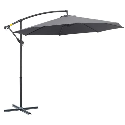 Outsunny Umbrelă de Grădină Deluxe cu Braț Inclinabil și Manivelă, Diametru 3m, Protecție UV, Ideală pentru Patio, Bej | Aosom Romania