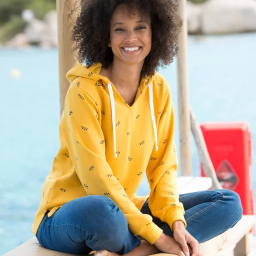 Hanorac Molton cu glugă și imprimeu