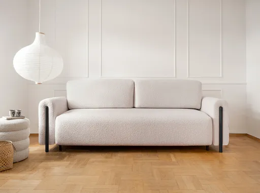 Canapea extensibila 3 locuri, ELTAP, SO-ARC-BL-18JAF, Arcadova, 244x97x97 cm, lemn/poliester, bej/negru