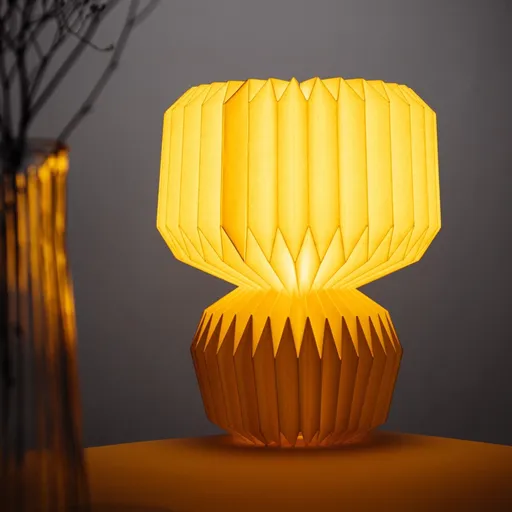 Lampa de masa Galla, Homla, 27x38 cm, hartie, ecru