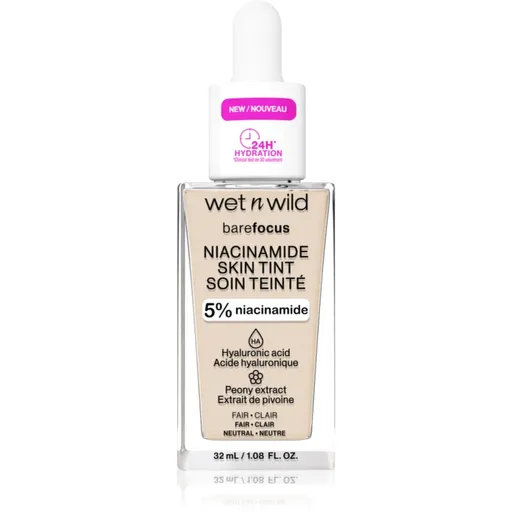 Wet n Wild BareFocus Niacinamide Skin Tint machiaj ușor de hidratare culoare Fair (Neutral) 32 ml