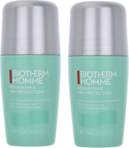 Biotherm Set de deodorante cu bilă Aquapower (48H Protector) 2 x 75 ml