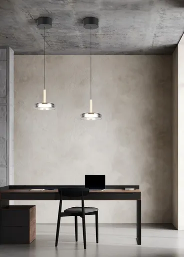 Lustra Celeste, TRIO, 22x200 cm, 10W, 1x SMD LED, metal, negru/gri