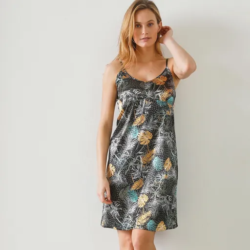 Cămașă de noapte din satin cu imprimeu