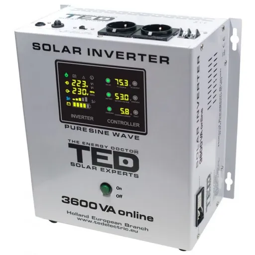 Invertor solar TED de la 48V la 230V 3600VA/2400W unda sinusoidala pura TED000309