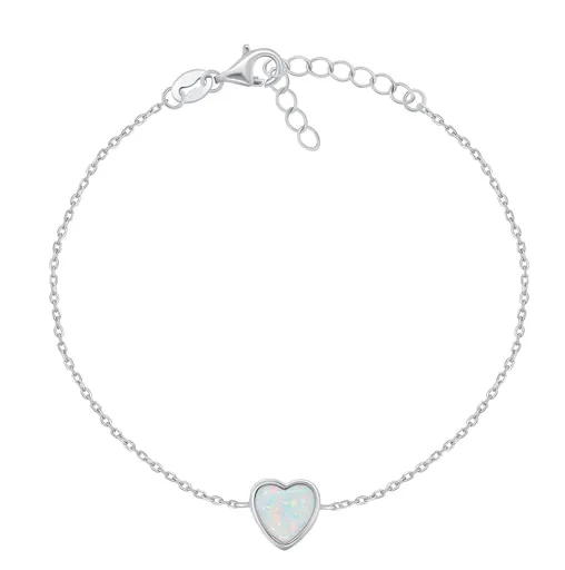 Brilio Silver Brățară minimalistă din argint Inimă BRC123W