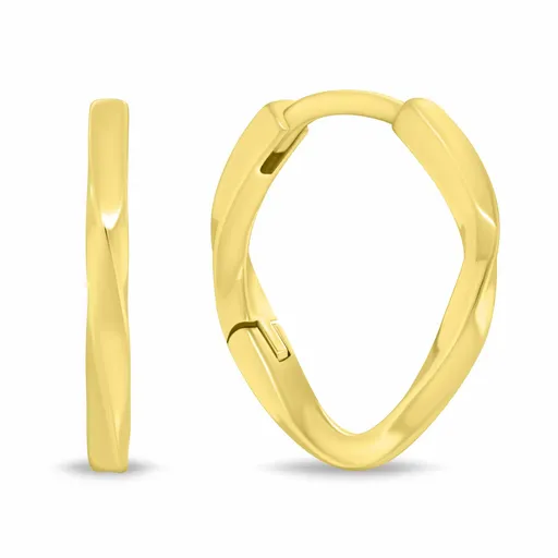 Brilio Silver Cercei minimaliști placați cu aur cu design răsucit EA1215Y