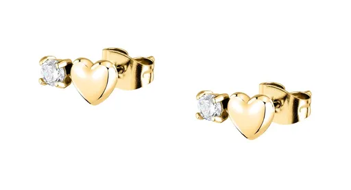 La Petite Story Cercei lungi placați cu aur Inimioare LPS01AYQ128