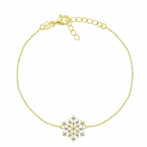 Brilio Silver Brățară placată cu aur cu zirconi Fulg BRC253Y