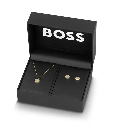 Hugo Boss Set de bijuterii de lux placate cu aur Medallion 1570149 (colier, cercei)