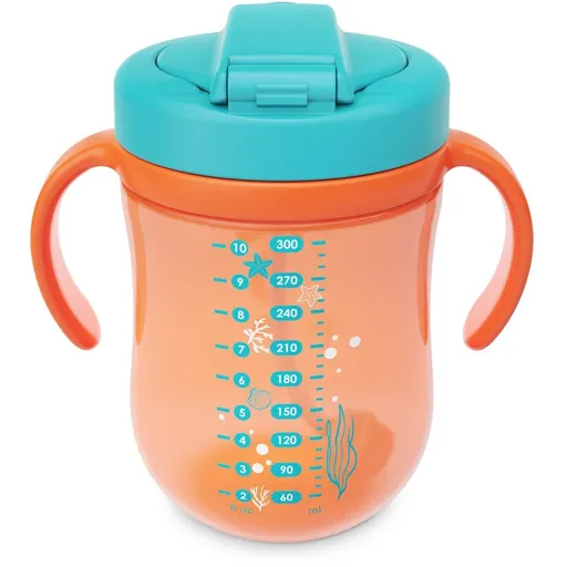 Baboo Cup with Silicone Straw and Gravity Ball ceasca cu pai Sea Life 9m+ 300 ml