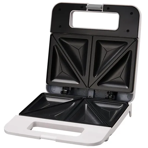 Sandwich toaster Esperanza EKT010W Parmigiano, 1000W, Patru sandwich-uri, plăci de teflon, alb