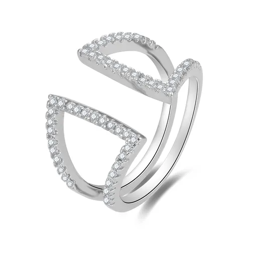 Beneto Inel din argint sclipitor cu zirconi AGG473