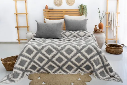 Set cuvertura pique dubla, L'essentiel Maison, Sonia, Antracit