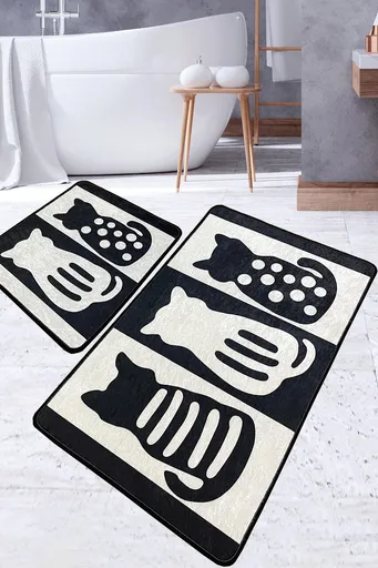 Set covorase de baie, L'essentiel Maison, Meo, Poliester, Multicolor