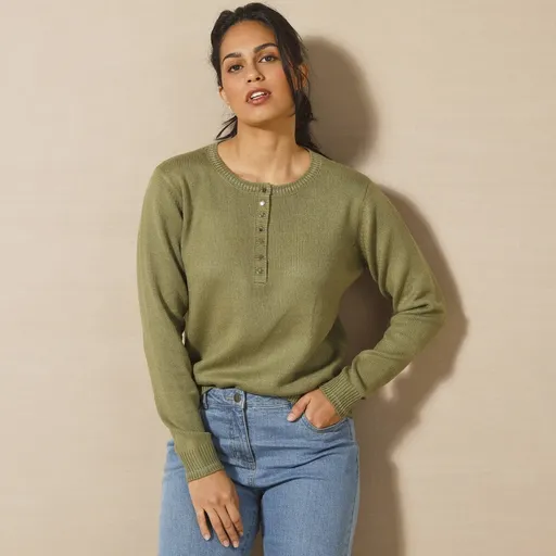 Pulover cu decolteu tunisian și detalii aurii