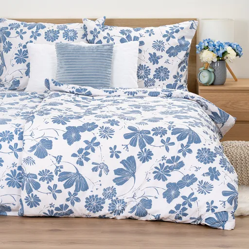 Lenjerie de pat din bumbac 4Home Blue Meadow, 140 x 200 cm, 70 x 90 cm