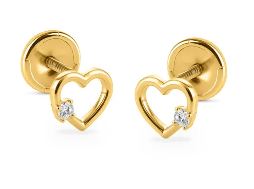 Brilio Cercei de aur inimioare cu zircon cubic 14/252.001/17ZIR