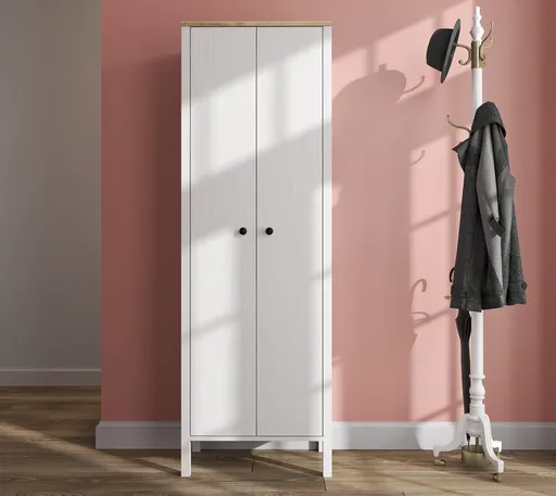 Cuier de perete, Hanah Home, FRN-20080, 63x190x38 cm, Maro/Alb