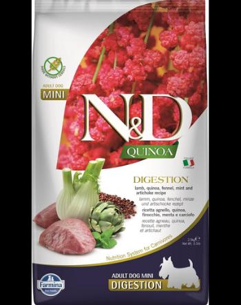 FARMINA N&amp;D Quinoa Digestion Hrana digestiva pentru caini de talie mica, cu miel 2.5 kg