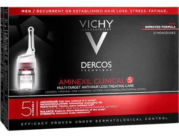 Vichy Tratamentul multi-scop împotriva căderii părului pentru bărbați Dercos Aminexil clinice 5 x 21 6 ml