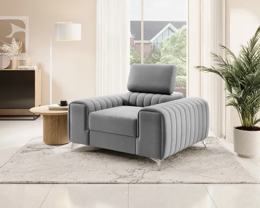 Fotoliu, ELTAP, AR-LAU-03NU, Laurence, 125x97x105 cm, lemn/poliester, gri