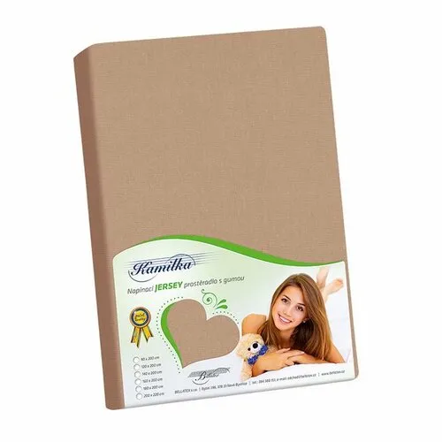 Cearșaf de pat Bellatex jersey Kamilka cafea, 220 x 200 cm, cafeniu, 220 x 200 cm