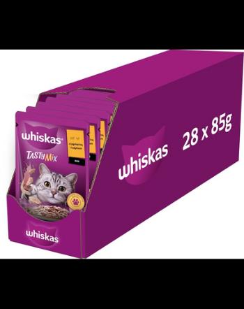 WHISKAS Adult plic hrana in sos pentru pisica 28x85g miel si curcan