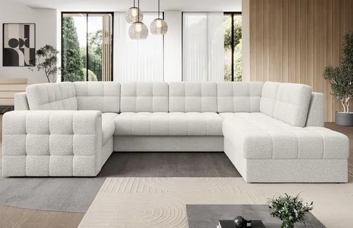 Coltar extensibil dreapta 5 locuri ELTAP, RT-01ROY, Blewett, 299x198x82 cm, lemn/poliester, alb