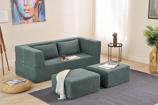 Canapea extensibila 2 locuri, Atelier del Sofa, 825BLC5404, Verde