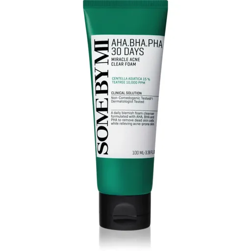 Some By Mi AHA∙BHA∙PHA 30 Days Miracle Acne Clear Foam Spuma curatare intensa. pentru ten acneic 100 ml