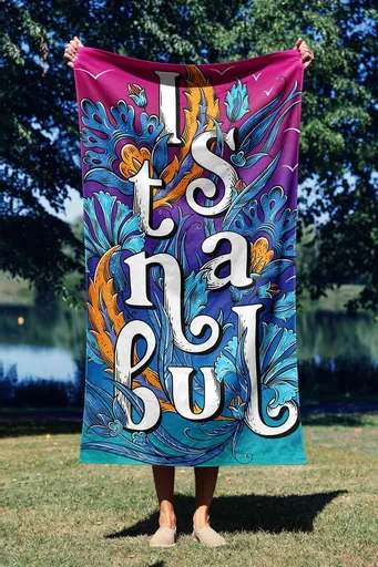 Prosop de plaja, L'essentiel Maison, Beautiful Istanbul 90, 90x150 cm, Multicolor