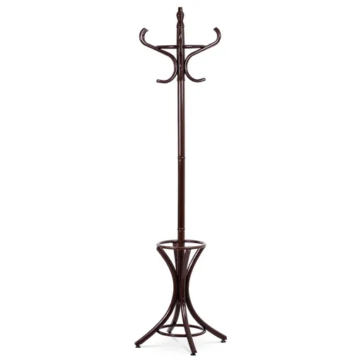 Cuier cu picior, din lemn, maro închis, 185 cm, maro închis