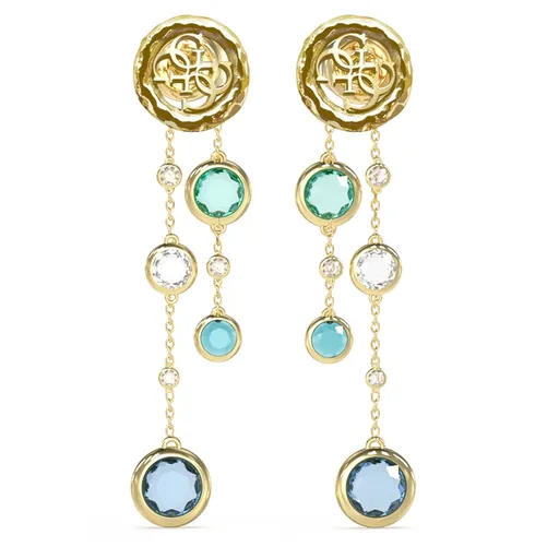 Guess Cercei lungi placați cu aur, cu cristale Petra JUBE05091JWYGAQT/U