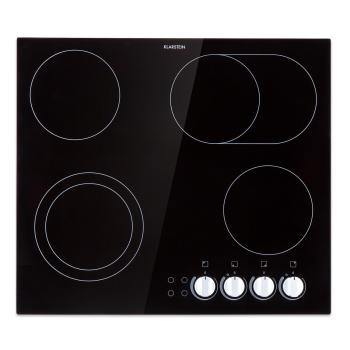 Klarstein EasyCook, plită din sticlă ceramică, 6100 W, buton rotativ, negru