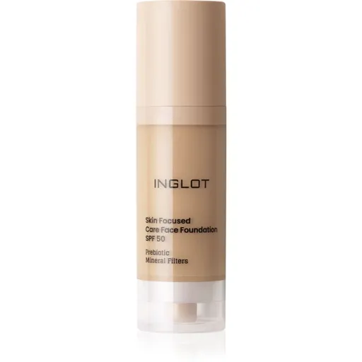 Inglot Skin Focused Care Face Foundation SPF 50 acoperire make-up SPF 50 culoare Medium Olive 30 ml