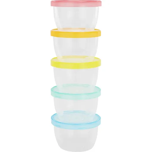 Badabulle Maxi Fun Colors castron cu capac 5x250 ml