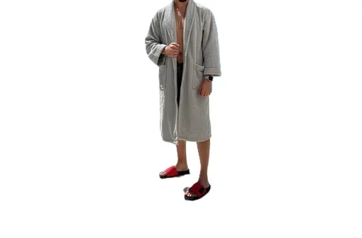 Halat de baie Terry, ET 2000 IMPEX, S/M, bumbac, gri