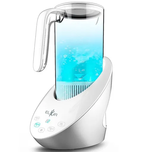 Cana pentru apa cu hidrogen Elixir, 15W, 1,6 L, Ecran tactil, 1200 PPB, Filtru inlocuibil, Alb/Gri